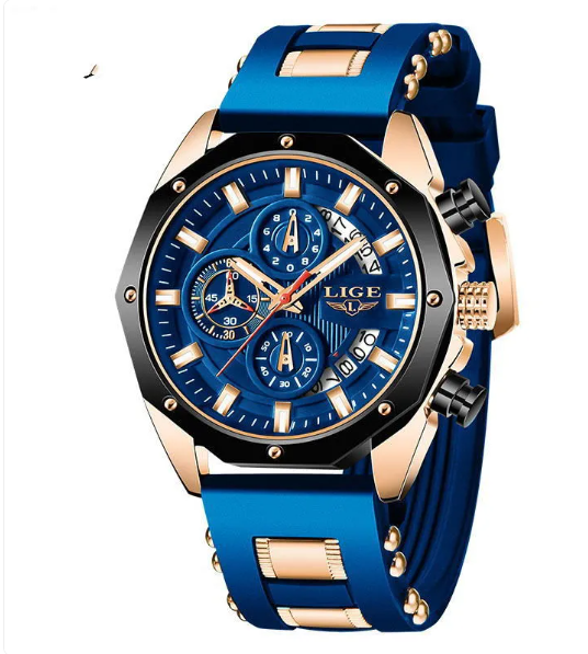 Fashion Mens Watches Top Brand Luxury Silicone Sport Watch Men Quartz Date Clock Waterproof Wristwatch Chronograph